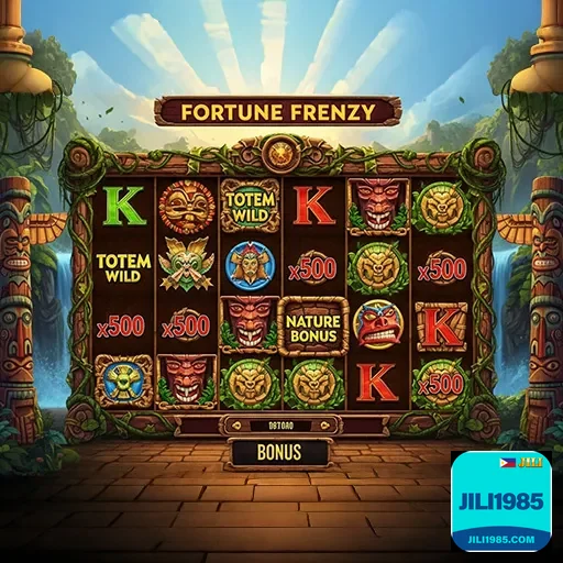 Colorful online slot machine reels with vibrant symbols spinning on jili1985 casino site interface